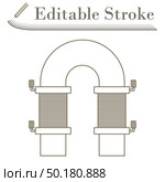 Electric Magnet Icon. Editable Stroke Simple Design. Vector Illustration. Стоковая иллюстрация, агентство Ingram Publishing / Фотобанк Лори