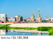 Beautiful cityscape with unusual red brick architecture in Yoshkar-Ola (2022 год). Стоковое фото, фотограф Константин Лабунский / Фотобанк Лори