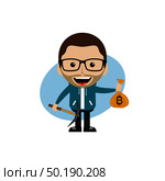 bitcoin crypto currency theme cartoon gentleman male man miner boy vector. bitcoin crypto currency theme cartoon gentleman male man miner boy. Стоковая иллюстрация, агентство Ingram Publishing / Фотобанк Лори