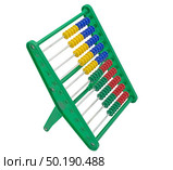 Детские разноцветные счеты на белом фоне. Colorful children's abacus isolated on white background. Стоковое фото, фотограф Татьяна Д / Фотобанк Лори