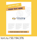 Money converstion  Title Page Design for Company profile ,annual report, presentations, leaflet, Brochure Vector Background. Стоковая иллюстрация, агентство Ingram Publishing / Фотобанк Лори