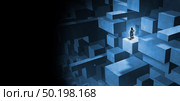 Business woman challenge concept and gender obstacles for being a female entrepreneur  in the business world as a businesswoman with the burden of climbing a difficult maze with 3D illustration elements. Стоковое фото, агентство Ingram Publishing / Фотобанк Лори