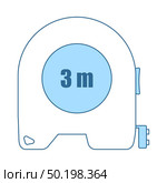 Icon Of Constriction Tape Measure. Thin Line With Blue Fill Design. Vector Illustration. Стоковая иллюстрация, агентство Ingram Publishing / Фотобанк Лори