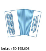 Accordion Icon. Thin Line With Blue Fill Design. Vector Illustration. Стоковая иллюстрация, агентство Ingram Publishing / Фотобанк Лори