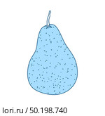 Icon Of Pear. Thin Line With Blue Fill Design. Vector Illustration. Стоковая иллюстрация, агентство Ingram Publishing / Фотобанк Лори