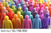 A group of people in a rainbow of colors. Стоковое AI-изображение, AI-художник Ярославский Максим / Фотобанк Лори