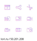 Camera ,  recorder , capture , click , photography , photograph , image , tv , video , microphone , speaker , icon, vector, design,  flat,  collection, style, creative,  icons. Стоковая иллюстрация, агентство Ingram Publishing / Фотобанк Лори