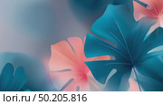 Colorful tropical leaves in various shapes and sizes, featuring shades of green, pink, and white, creating a vibrant and lively botanical illustration with a soft background. Стоковое AI-видео, аниматор Ирина Ручушкина / Фотобанк Лори