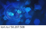 Abstract digital background featuring glowing circular patterns and hexagonal shapes in vibrant blue tones, creating a futuristic and high-tech atmosphere for design projects. Стоковое AI-видео, аниматор Ирина Ручушкина / Фотобанк Лори