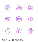 apple , windows , youtube , Nexus , nxs , crypto , currency , crypto cuurency , money , exchange , coin , dollar , graph , icon, vector, design,  flat,  collection, style, creative,  icons. Стоковая иллюстрация, агентство Ingram Publishing / Фотобанк Лори