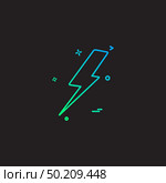 Thunder icon design vector. Стоковая иллюстрация, агентство Ingram Publishing / Фотобанк Лори