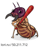 Character design of funny termite hold a red club, a hooligan or destroyer, isolate on white background.Vector illustration. Стоковая иллюстрация, агентство Ingram Publishing / Фотобанк Лори
