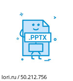 Computer pptx file format type icon vector design. Стоковая иллюстрация, агентство Ingram Publishing / Фотобанк Лори