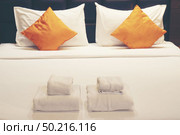 The pillows and beds are clean and beautiful. Стоковое фото, агентство Ingram Publishing / Фотобанк Лори