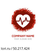 Ecg icon - Red WaterColor Circle Splash. Стоковая иллюстрация, агентство Ingram Publishing / Фотобанк Лори