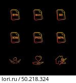 file type , files , documents , file  , doc , ai , psd , pdf , png , jpg , dmg , exe , msd , apk , txt, docx ,xls , html , css  , wav, mp3 , mp4 , db , eps , svg, icon, vector, design,  flat,  collection, style, creative,  icons. Стоковая иллюстрация, агентство Ingram Publishing / Фотобанк Лори