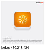 Snow Flake Icon Orange Abstract Web Button - Free vector icon. Стоковая иллюстрация, агентство Ingram Publishing / Фотобанк Лори
