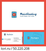 Video Logo design with Tagline & Front and Back Busienss Card Template. Vector Creative Design. Стоковая иллюстрация, агентство Ingram Publishing / Фотобанк Лори
