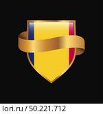 Chad flag Golden badge design vector. Стоковая иллюстрация, агентство Ingram Publishing / Фотобанк Лори