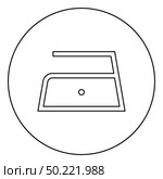 Ironing is allowed low slow temperature to one hundred and ten 110 degrees Clothes care symbols Washing concept Laundry sign icon in circle round outline black color vector illustration flat style simple image. Ironing is allowed low slow temperature to one hundred and ten 110 degrees Clothes care symbols Washing concept Laundry sign icon in circle round outline black color vector illustration flat style image. Стоковая иллюстрация, агентство Ingram Publishing / Фотобанк Лори