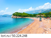 Adriatic sea coast, Milocer queens beach, Sveti Stefan, Montenegro. Стоковое фото, агентство Ingram Publishing / Фотобанк Лори