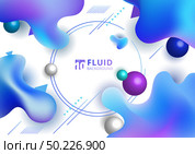 Abstract fluid blue gradient color irregular shape on white background with geometric element. Liquid composition with trendy. Vector illustration. Стоковая иллюстрация, агентство Ingram Publishing / Фотобанк Лори