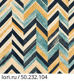 Vivid chevron design in a rich palette of blues, golds, and neutrals adds a lively touch to any space, showcasing a creative blend of modern style and artistic expression Generative AI. Стоковое AI-изображение, AI-художник Юлия Петровская / Фотобанк Лори