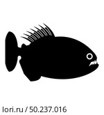 Piranha angry fish icon black color vector illustration flat style simple image. Piranha angry fish icon black color vector illustration flat style image. Стоковая иллюстрация, агентство Ingram Publishing / Фотобанк Лори