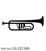 Trumpet Clarion music instrument icon black color vector illustration flat style simple image. Trumpet Clarion music instrument icon black color vector illustration flat style image. Стоковая иллюстрация, агентство Ingram Publishing / Фотобанк Лори