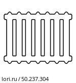 Cast iron battery Heating radiator icon outline black color vector illustration flat style simple image. Стоковая иллюстрация, агентство Ingram Publishing / Фотобанк Лори