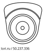 Video camera Spherical camcorder tracking Appliance monitoring Surveillance device CCTV Secure concept icon outline black color vector illustration flat style simple image. Стоковая иллюстрация, агентство Ingram Publishing / Фотобанк Лори