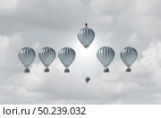 Strategy of success and clever efficient business plan to succeed as reductions for efficiency as a concept with an individual leader winning the competition with smart planning with 3D illustration elements. Стоковое фото, агентство Ingram Publishing / Фотобанк Лори