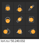 multimedia , sound , buttons , dwonload , upload , pin , key ,error , calcualtor , icon, vector, design,  flat,  collection, style, creative,  icons. Стоковая иллюстрация, агентство Ingram Publishing / Фотобанк Лори