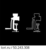Manual mincer Meat grinder Vintage kitchen equipment Mill Shredder icon outline set white color vector illustration flat style simple image. Стоковая иллюстрация, агентство Ingram Publishing / Фотобанк Лори