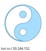 Yin And Yang Icon. Thin Line With Blue Fill Design. Vector Illustration. Стоковая иллюстрация, агентство Ingram Publishing / Фотобанк Лори