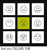 Emoji , emoticons , eomtions , smileys , sad , happy, cry , laugh , love , angry,  annoying,  confused , nervous , heart broken , romantic, icon, vector, design,  flat,  collection, style, creative,  icons. Стоковая иллюстрация, агентство Ingram Publishing / Фотобанк Лори