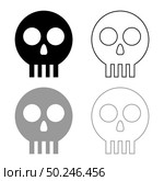 Human skull Cranium icon outline set black grey color vector illustration flat style simple image. Human skull Cranium icon outline set black grey color vector illustration flat style image. Стоковая иллюстрация, агентство Ingram Publishing / Фотобанк Лори