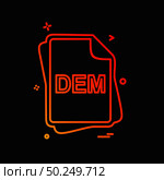 DEM file type icon design vector. Стоковая иллюстрация, агентство Ingram Publishing / Фотобанк Лори
