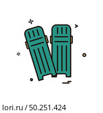 Cricket pads protection safety icon vector design. Стоковая иллюстрация, агентство Ingram Publishing / Фотобанк Лори