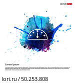 Contour medical mechanical tonometer icon - Watercolor Background. Стоковая иллюстрация, агентство Ingram Publishing / Фотобанк Лори