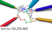 Mental health psychology and psychological disorders mecical concept with 3D illustration elements. Стоковое фото, агентство Ingram Publishing / Фотобанк Лори