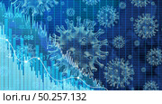 Economy and health care as an economic pandemic fear and coronavirus fears or virus Outbreak and Stock market selling as a stock financial recession concept with 3D illustration elements. Стоковое фото, агентство Ingram Publishing / Фотобанк Лори