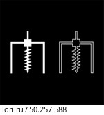 Drilling rig Bore for ground mine industry geological Boring concept Auger icon outline set white color vector illustration flat style simple image. Drilling rig Bore for ground mine industry geological Boring concept Auger icon outline set white color vector illustration flat style image. Стоковая иллюстрация, агентство Ingram Publishing / Фотобанк Лори