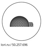 Igloo dwelling with icy cubes blocks Place when live inuits and eskimos Arctic home Dome shape icon in circle round outline black color vector illustration flat style simple image. Igloo dwelling with icy cubes blocks Place when live inuits and eskimos Arctic home Dome shape icon in circle round outline black color vector illustration flat style image. Стоковая иллюстрация, агентство Ingram Publishing / Фотобанк Лори