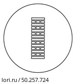 Brick Pillar Blocks in stack game for home adult and kids leisure Board games Wooden block icon in circle round outline black color vector illustration flat style simple image. Brick Pillar Blocks in stack game for home adult and kids leisure Board games Wooden block icon in circle round outline black color vector illustration flat style image. Стоковая иллюстрация, агентство Ingram Publishing / Фотобанк Лори