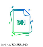 SH file type icon design vector. Стоковая иллюстрация, агентство Ingram Publishing / Фотобанк Лори