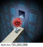 Virus therapy and virology concept with a virologist doctor holding a contagious disease cell as a vaccine reasearch and infection treatment by a scientist with 3D illustration elements. Стоковое фото, агентство Ingram Publishing / Фотобанк Лори