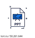 ppt file file extension file format icon vector design. Стоковая иллюстрация, агентство Ingram Publishing / Фотобанк Лори
