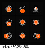 weather , sports , climate , golft , sun , ball , golf, bat , shot , summer , snow , clouds , rain , hills , cart , cabby , pin , shoot , icon, vector, design,  flat,  collection, style, creative,  icons. Стоковая иллюстрация, агентство Ingram Publishing / Фотобанк Лори