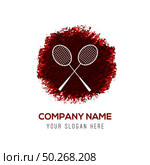 Racket Shuttlecock Icon - Red WaterColor Circle Splash. Стоковая иллюстрация, агентство Ingram Publishing / Фотобанк Лори